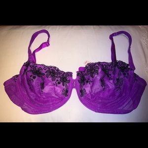 NWT Victoria’s Secret Purple w/ black trim bra 38D